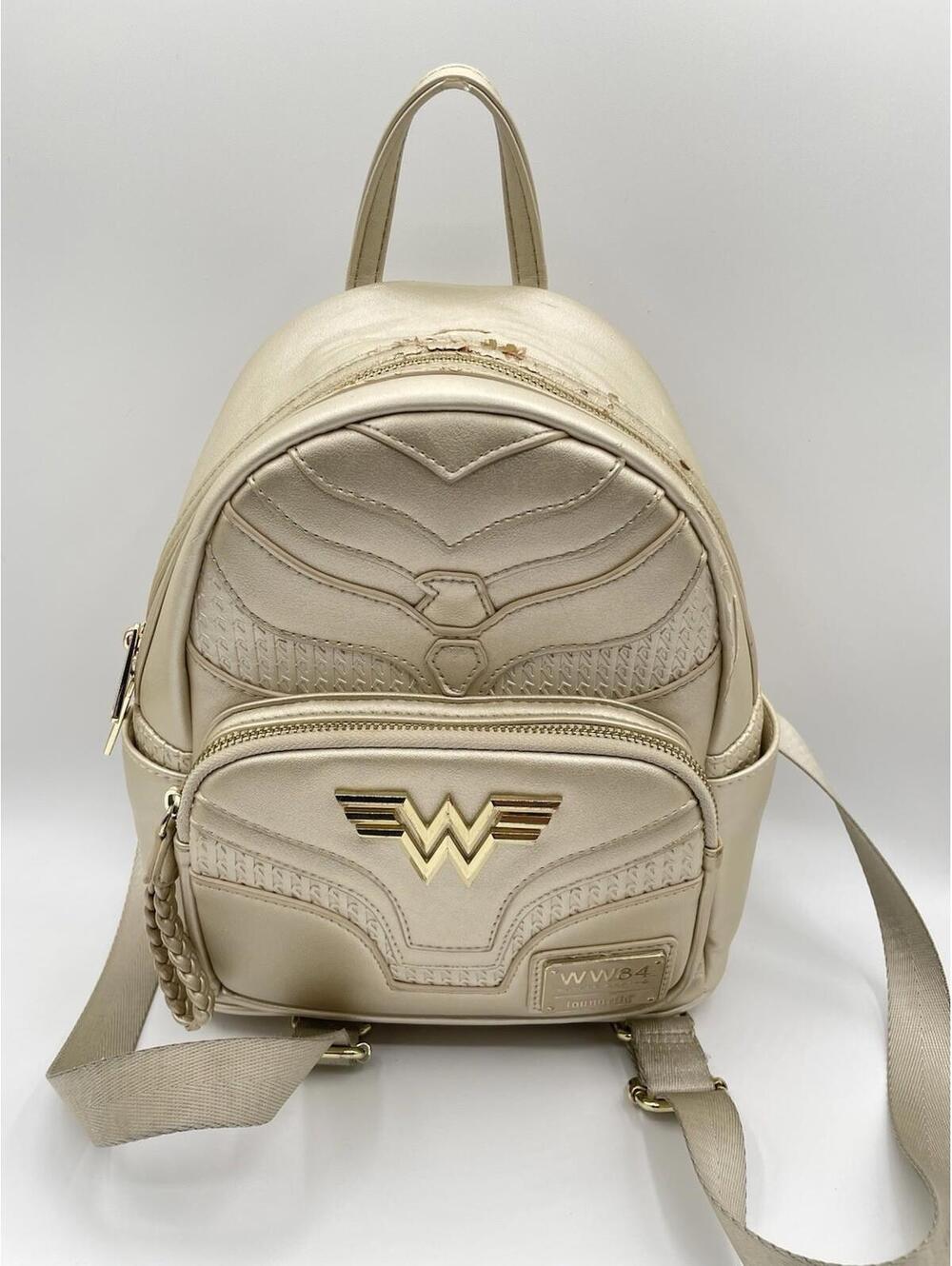 Loungefly DC Comics Wonder Woman 1984 Metallic Gold Mini Backpack